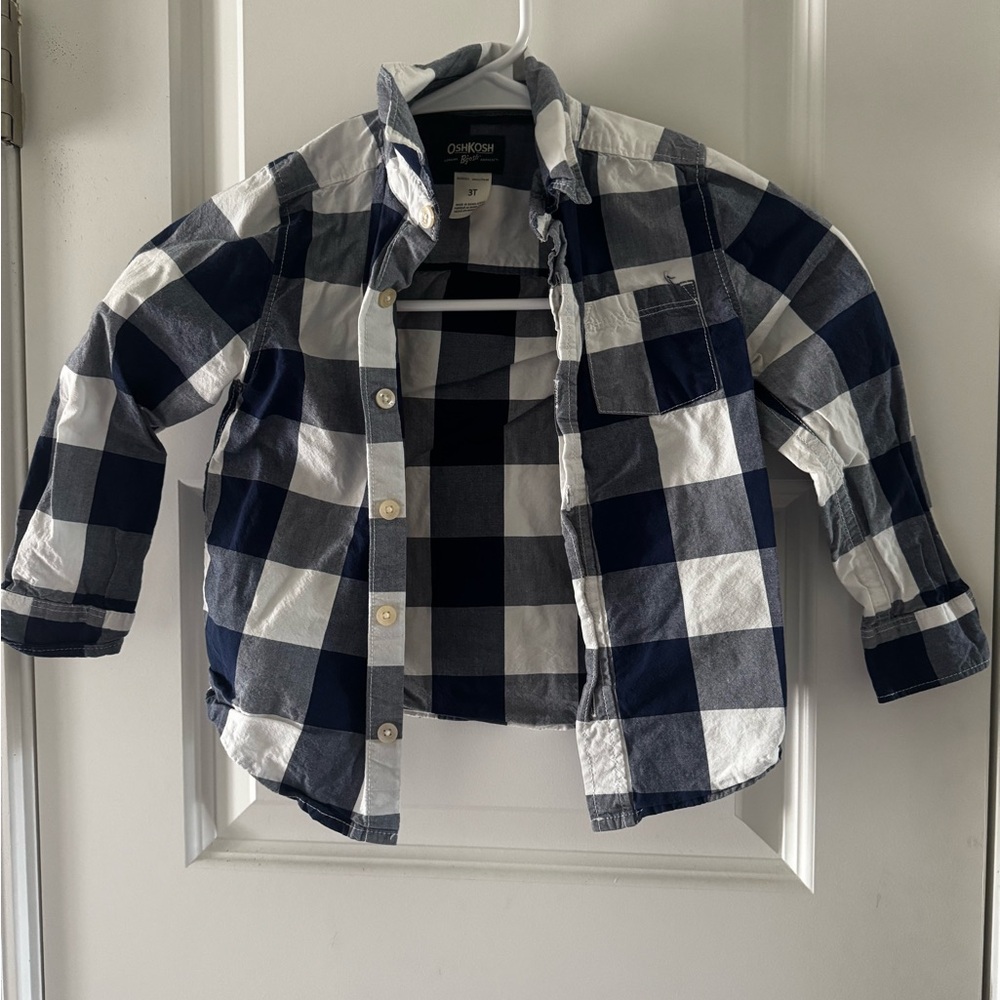 OshKosh B'gosh Blue and White Plaid Shirt